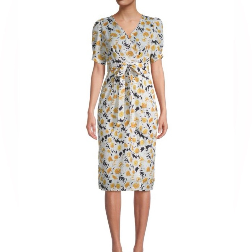 NWT AVANTLOOK Floral Puff- Sleeve Dress